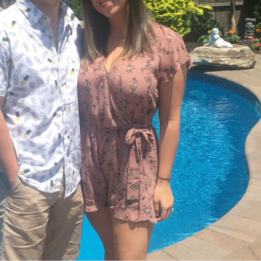 Pink Floral Romper